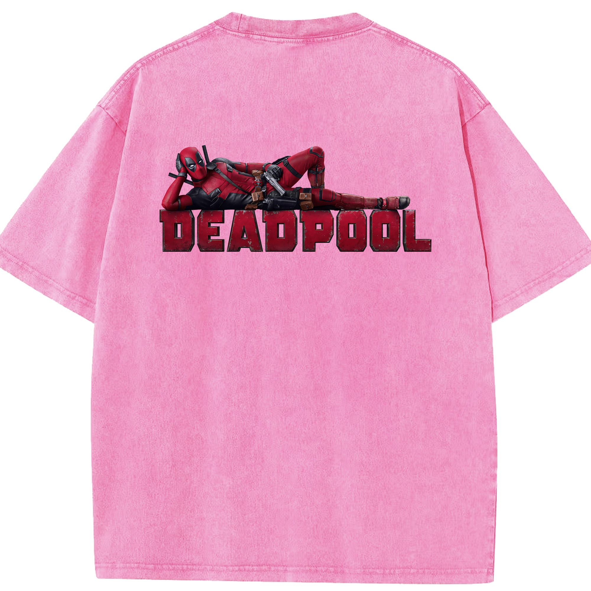 （画像用） Deadpool デッドプール 綿100% ヴィンテージ風 半袖Tシャツ（背面プリント）